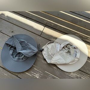 2 sun hats quick dry material, sun protection, uv protection. Neck protection